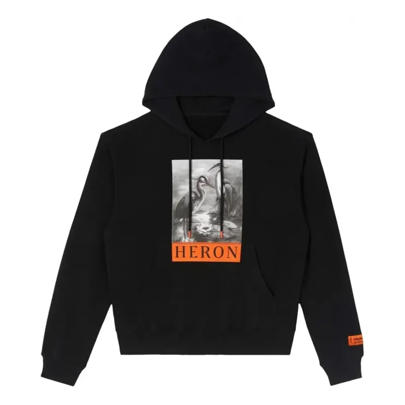 HERON PRESTON Hoodie Heron 'Black White' HMBB017C99JER0041001 sold by KicksCrew
