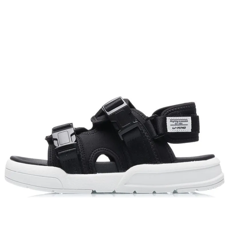 (WMNS) Li-Ning Coca Sandals 'Black White' AGLR026-1 sold by KicksCrew