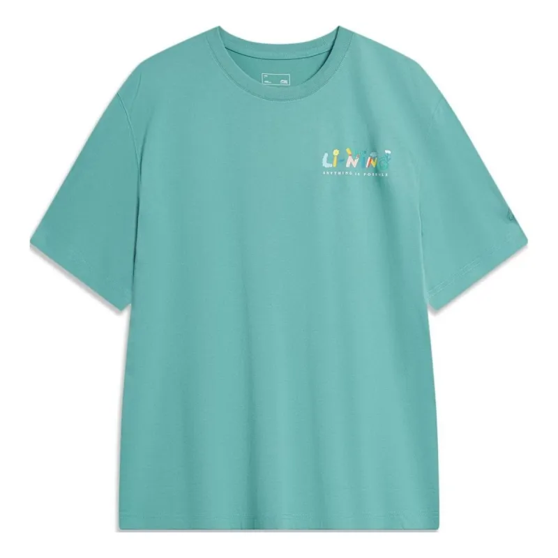 Li-Ning Floral Graphic T-shirt 'Teal' AHST449-4 sold by KicksCrew