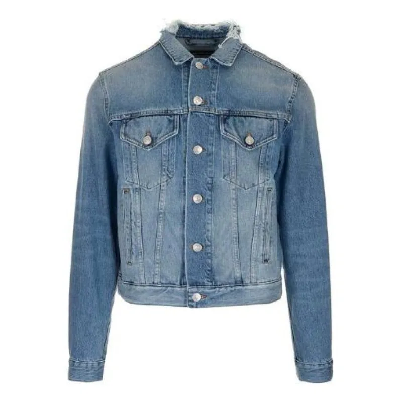 Balenciaga Back Logo Denim Jacket 'Blue Green' 606170TDW144065 sold by KicksCrew