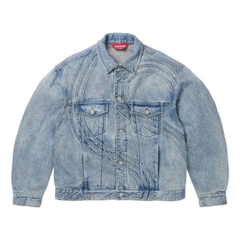 Supreme S Logo Denim Trucker Jacket 'Teal' SUP-SS24-056 sold by KicksCrew