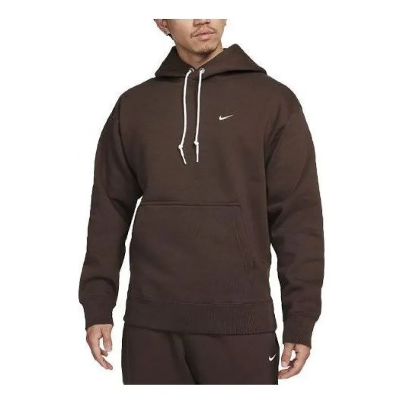 Nike Solo Swoosh Fleece Hoodie (Asia Sizing) 'Brown' DX1356-237 sold by KicksCrew