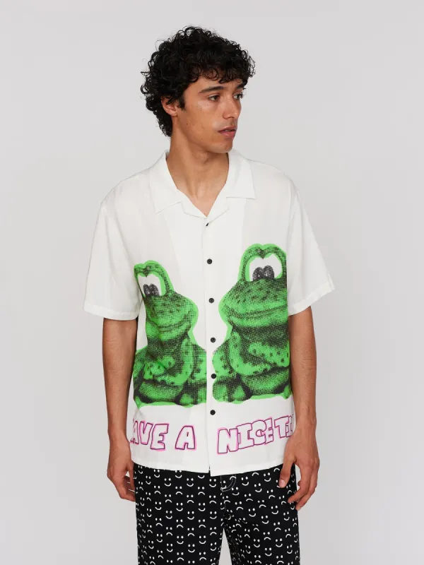 Froggin' Around Bowling Shirt sold by Lazy Oaf