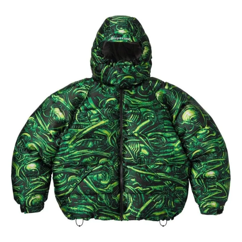 Supreme x H.R. Giger Jacquard Down Puffer Jacket 'Green