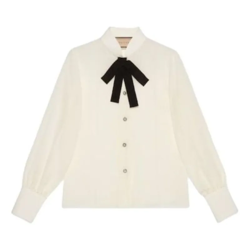 (WMNS) Gucci Silk Crepe De Chine Shirt 'Ivory' 771808-ZAAOG-9136 sold by KicksCrew
