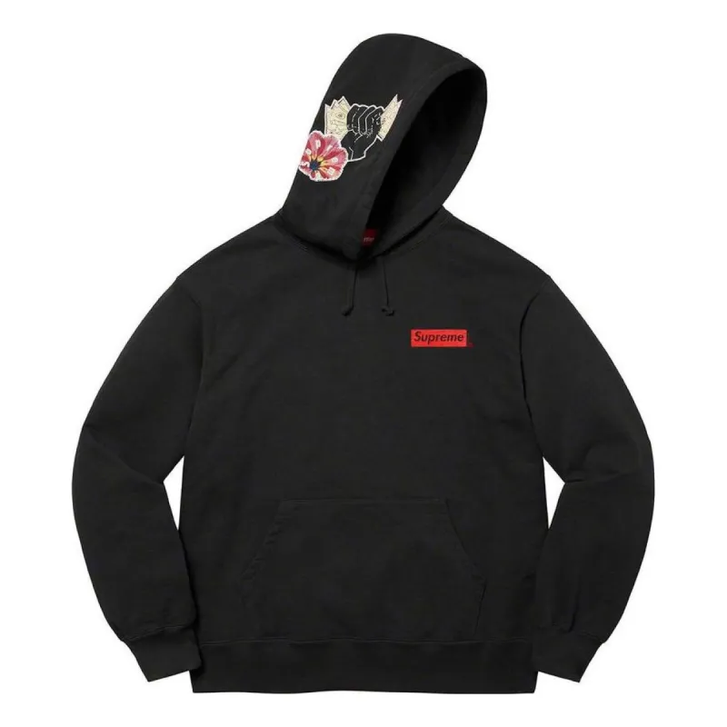 Supreme Instant High Patches Hooded Sweatshirt 'Black Yellow Red' SUP-SS22-714 sold by KicksCrew