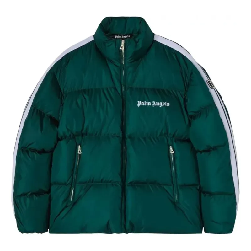 Palm Angels Classic Track Down Jacket 'Green White' PMED019F22FAB0015501 sold by KicksCrew