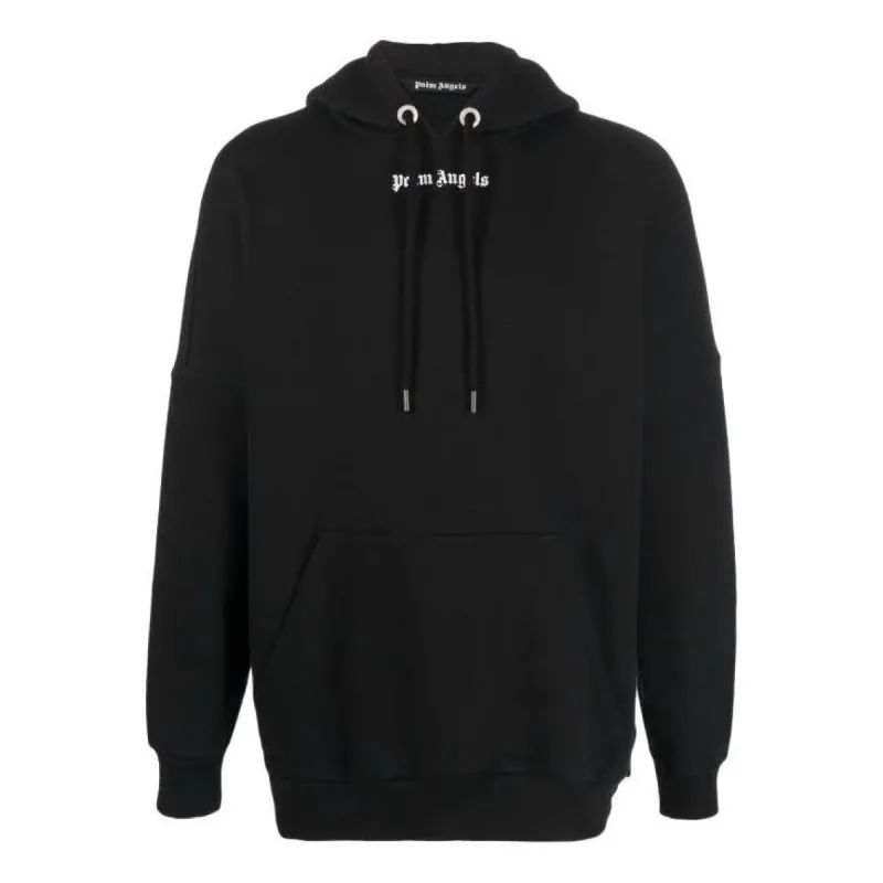 Palm Angels Logo Popover Oversized Hoodie 'Black White' PMBB036C99FLE0011001 sold by KicksCrew