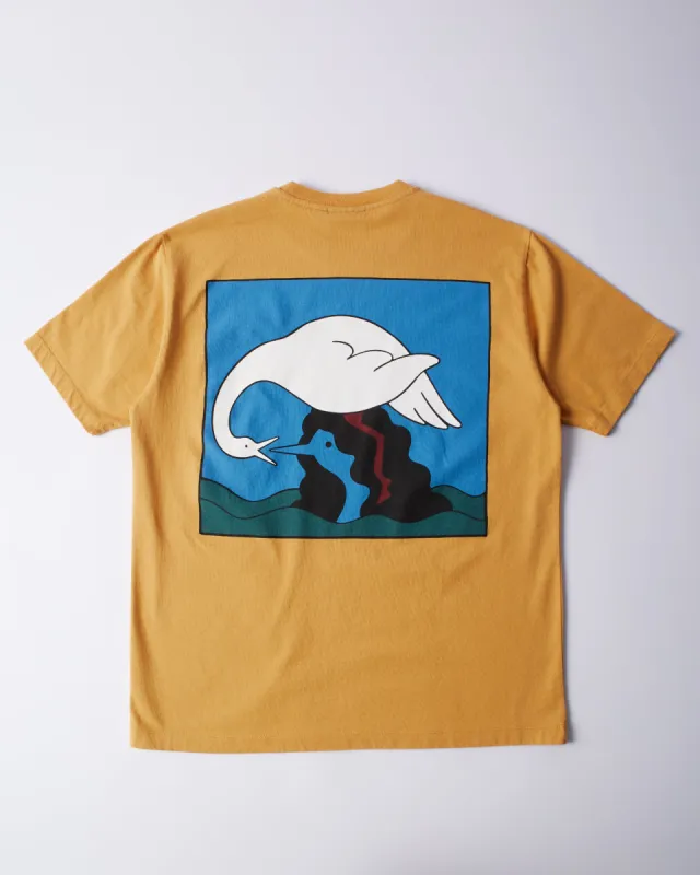 byParra Swan To The face T-shirt (Ocher) sold by Patta