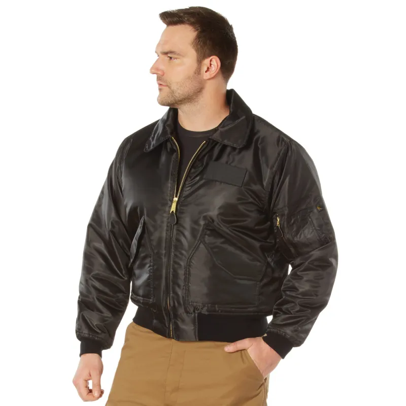 Rothco Mens CWU-45P Nylon Flight Jacket (Black) Size MEDIUM - Final Sale Ships Same Day sold by Legendary USA