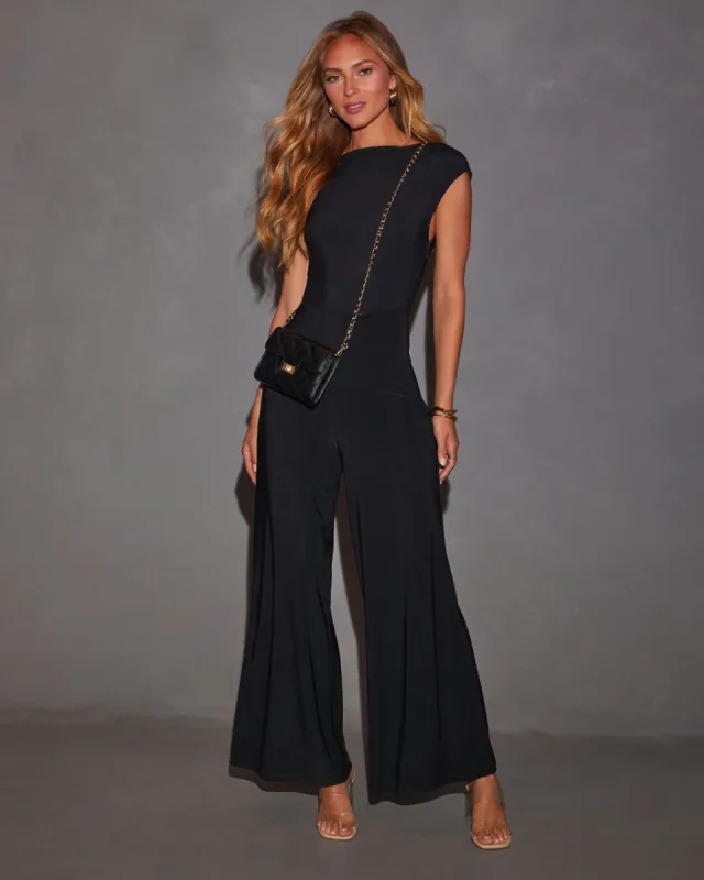 Katy Cowl Neck Cutout Back Jumpsuit sold by Vici