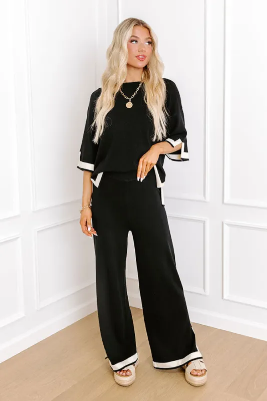 Uptown Cafe High Waist Knit Pants in Black sold by Impressions