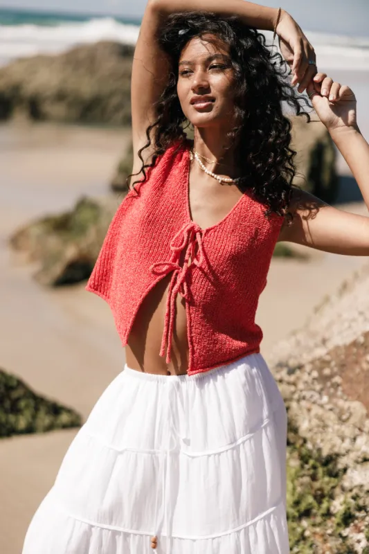 Kendall Knit Top - Red sold by Petal & Pup