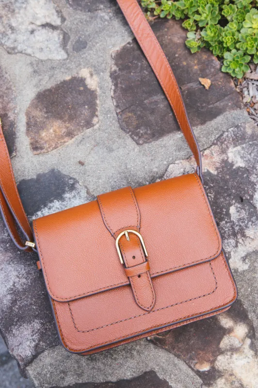 Zoey Medium Flap Crossbody Purse, Medium Brown | Fossil sold by North & Main Clothing Company