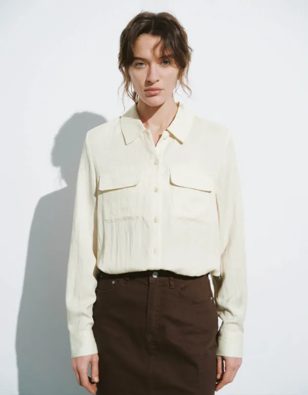 Button Up Straight Shirt sold by Urban Revivo