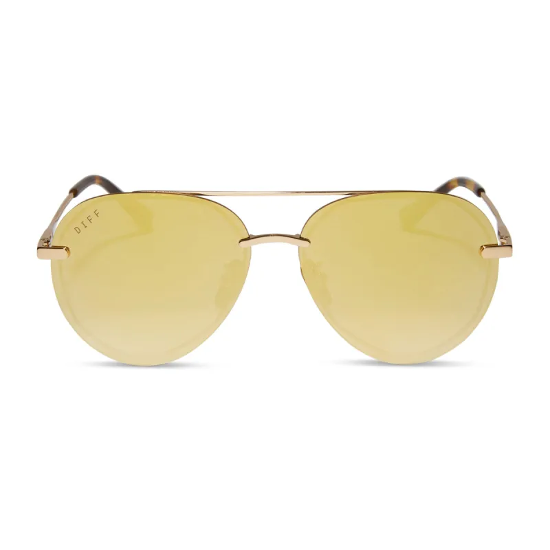 LENOX XS - GOLD + BRILLIANT GOLD MIRROR + POLARIZED SUNGLASSES sold by Diff Eyewear