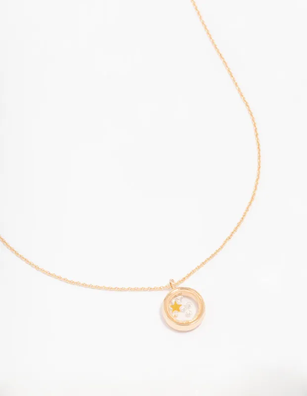 Gold Diamante Shaker Star Pendant Necklace sold by lovisa