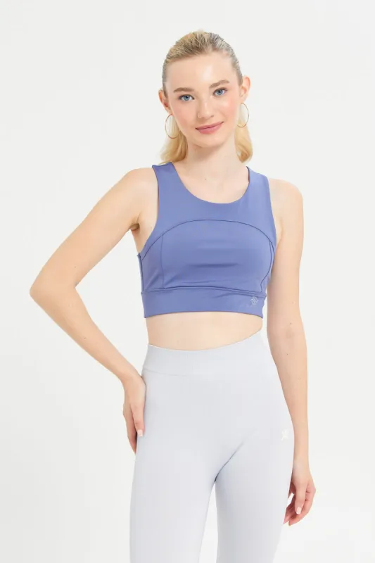 Women Blue Performance Sports Bra sold by Redtag