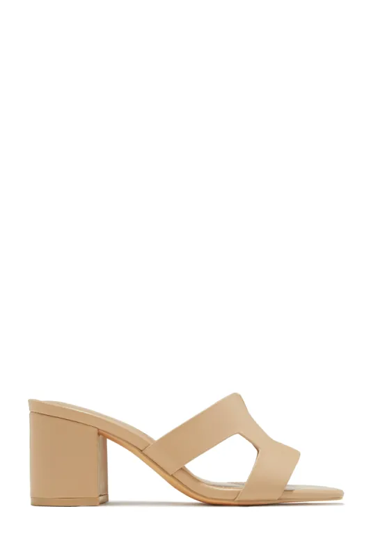 Carina Block Heel Mules - Nude sold by Miss Lola