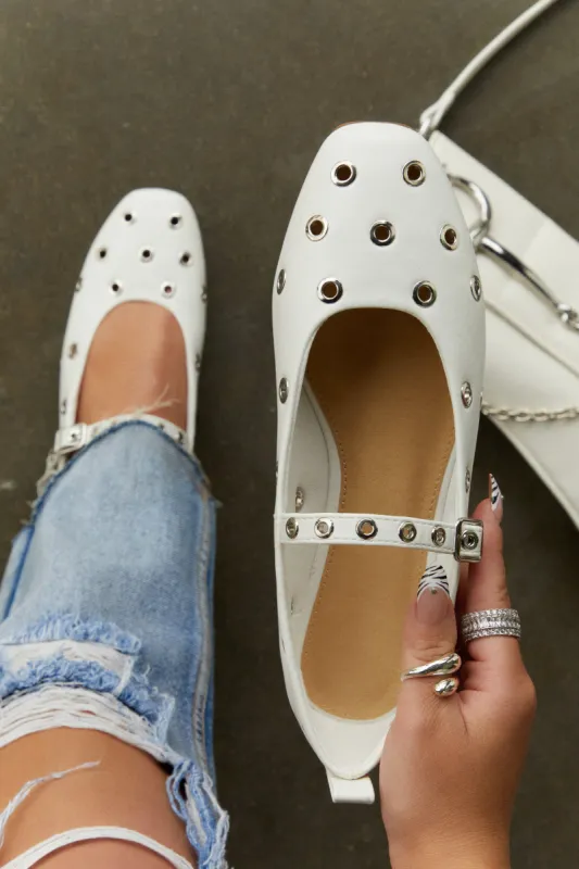 Amirah Flats - White sold by Miss Lola