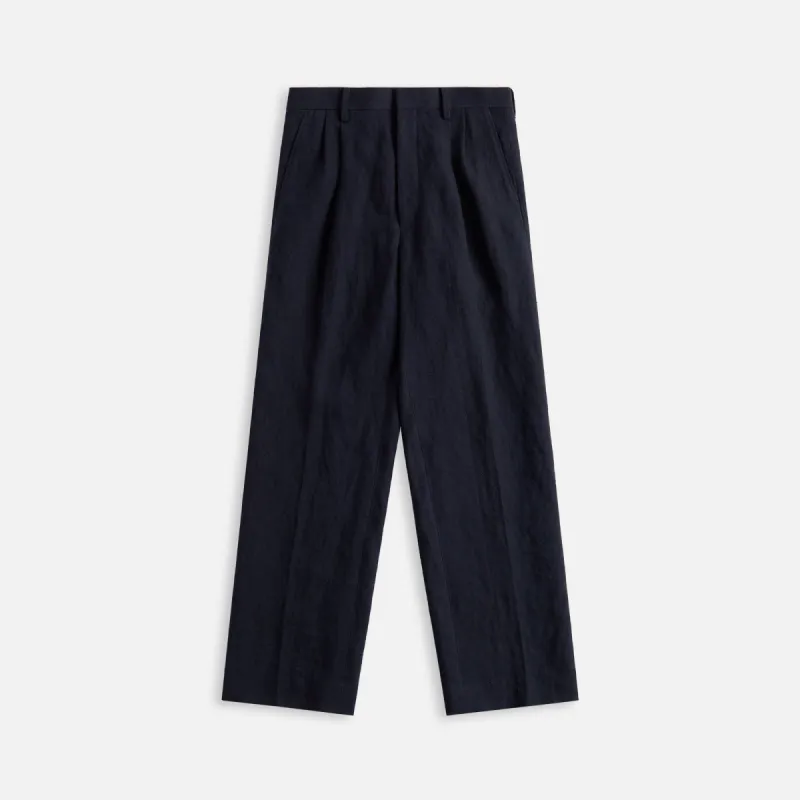 パンツ auralee HARD TWIST COTTON SILK VIYELLA 5 Auralee Hard Twist Cotton Silk Viyella Slacks - Dark Navy