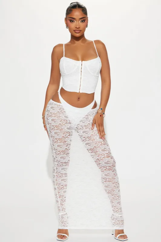 Nessa Lace Skirt Set - White sold by Fashion Nova