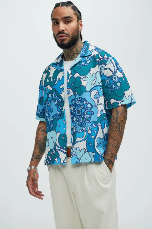 Jerry Floral Shirt - Blue/combo sold by Fashion Nova