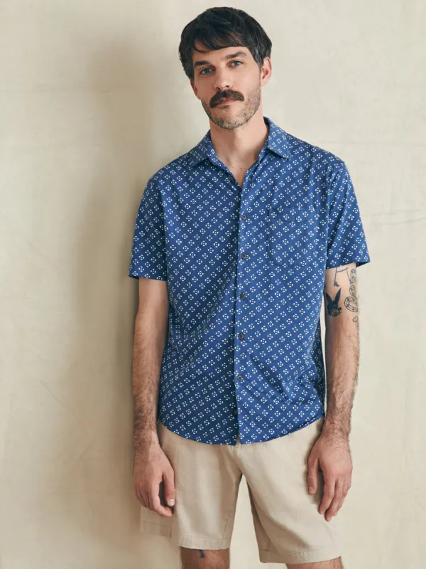 Short-Sleeve Hermosa Knit Shirt - Navy Atlas sold by Faherty