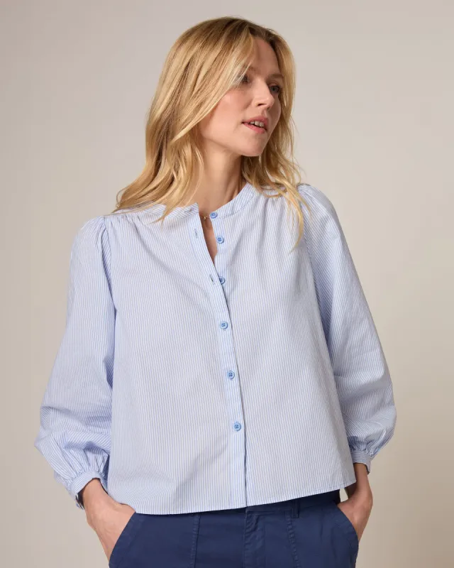Blair Cotton Button Down Smock Blouse sold by Johnnie-O
