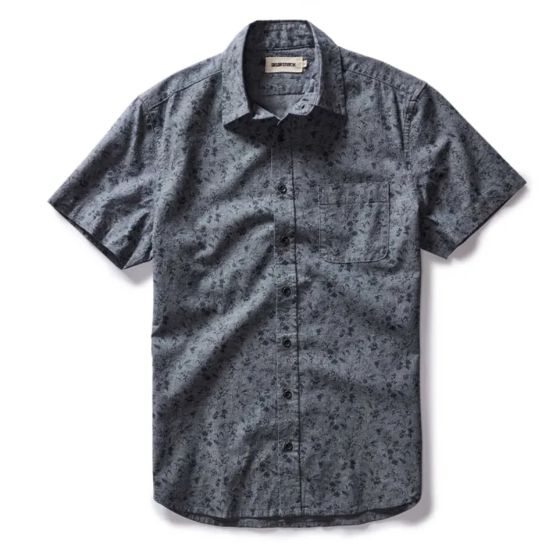 The Short Sleeve California in Blue Chambray Botanical sold by Taylor Stitch
