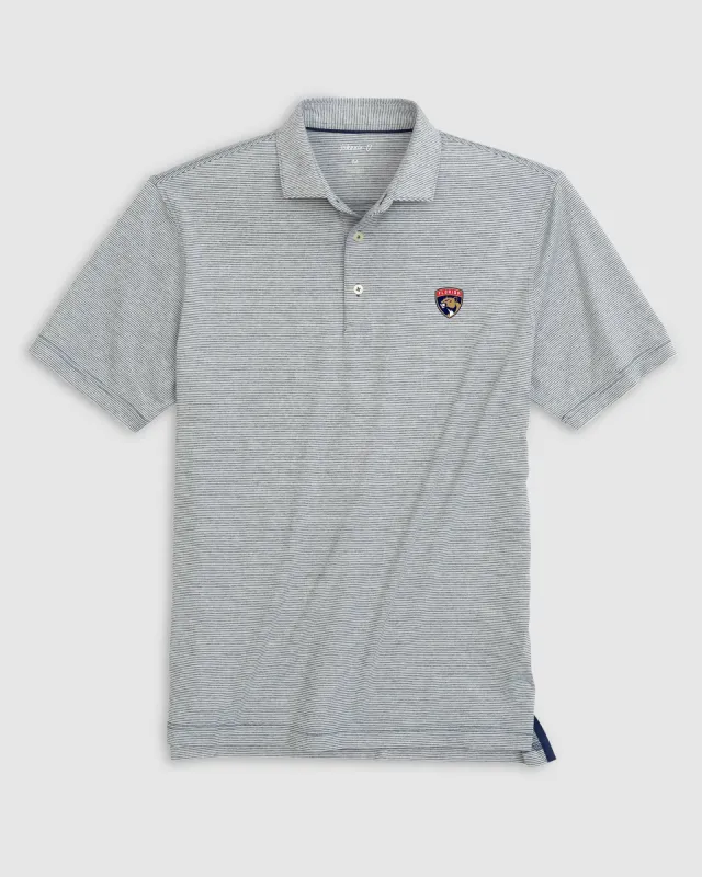 Florida Panthers Lyndonn Striped Jersey Performance Polo sold by Johnnie-O