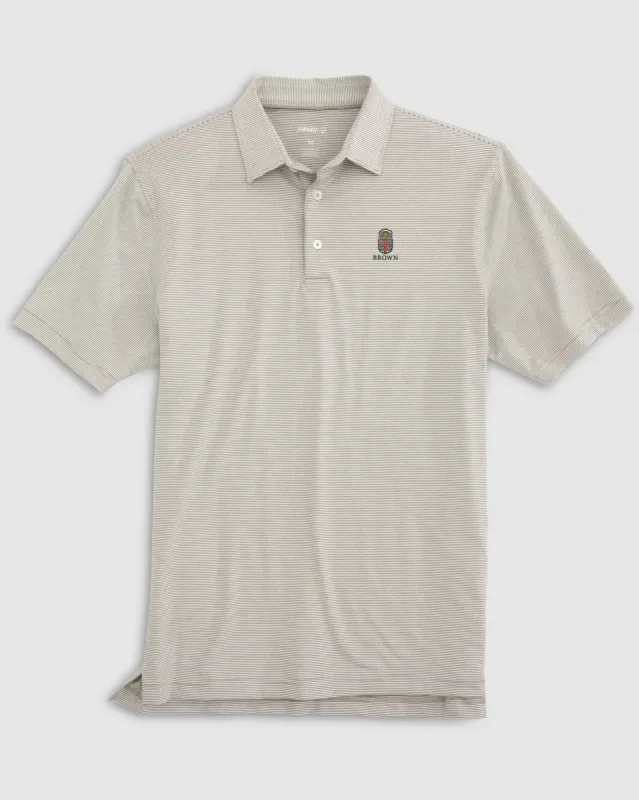 Brown Lyndonn Striped Jersey Performance Polo sold by Johnnie-O