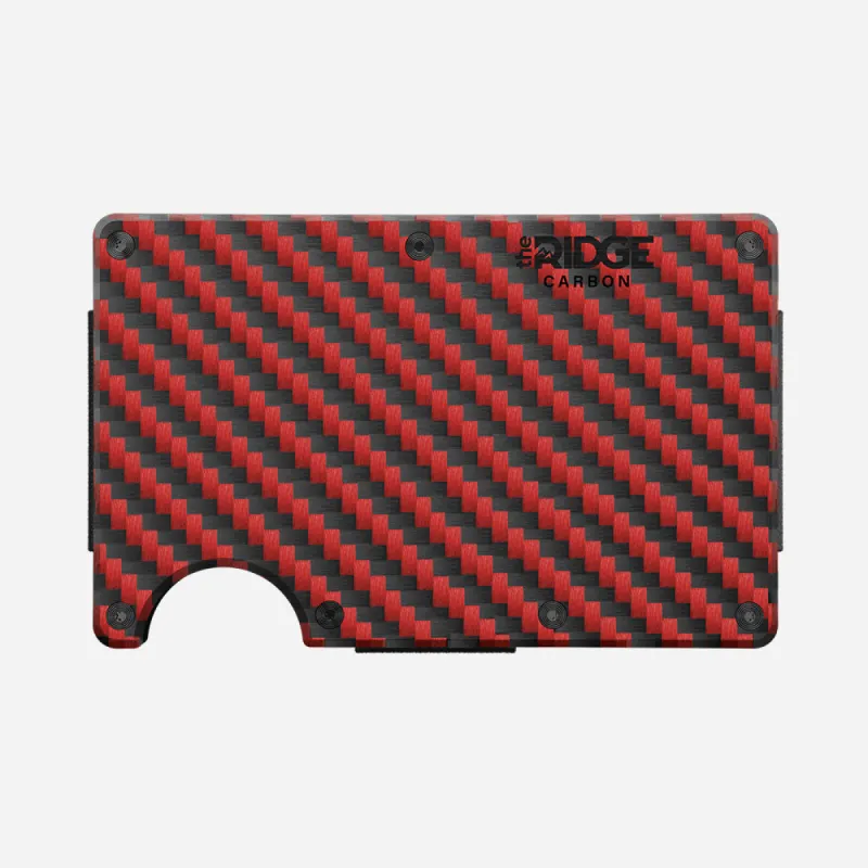 Ridge Wallet - Red Carbon 3k sold by The Ridge