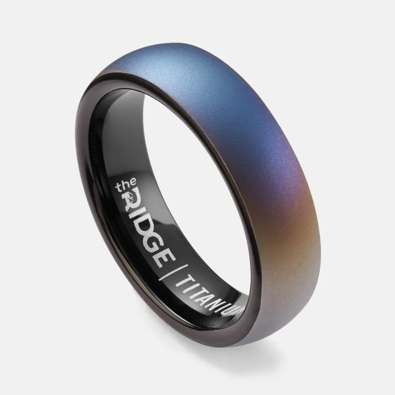 Ridge 6mm Rounded Ring Set - Burnt Titanium sold by The Ridge