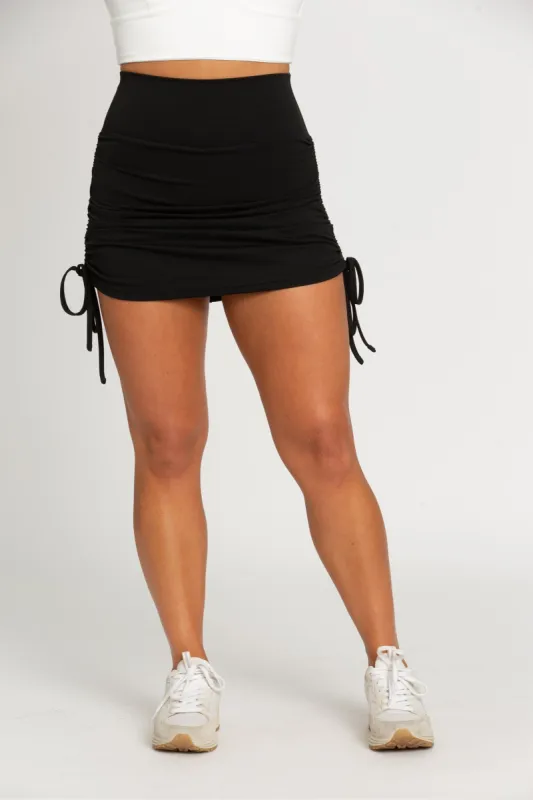 Black Double Tie Athletic Skirt sold by Gold Hinge