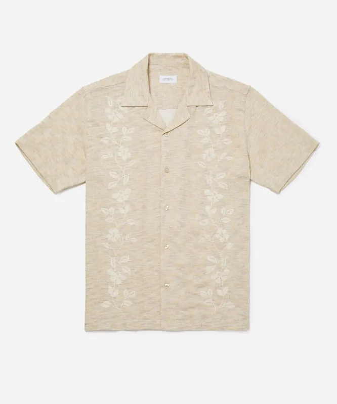 Canty Embroidered Linen Gauze SS Shirt sold by Saturdays New York City