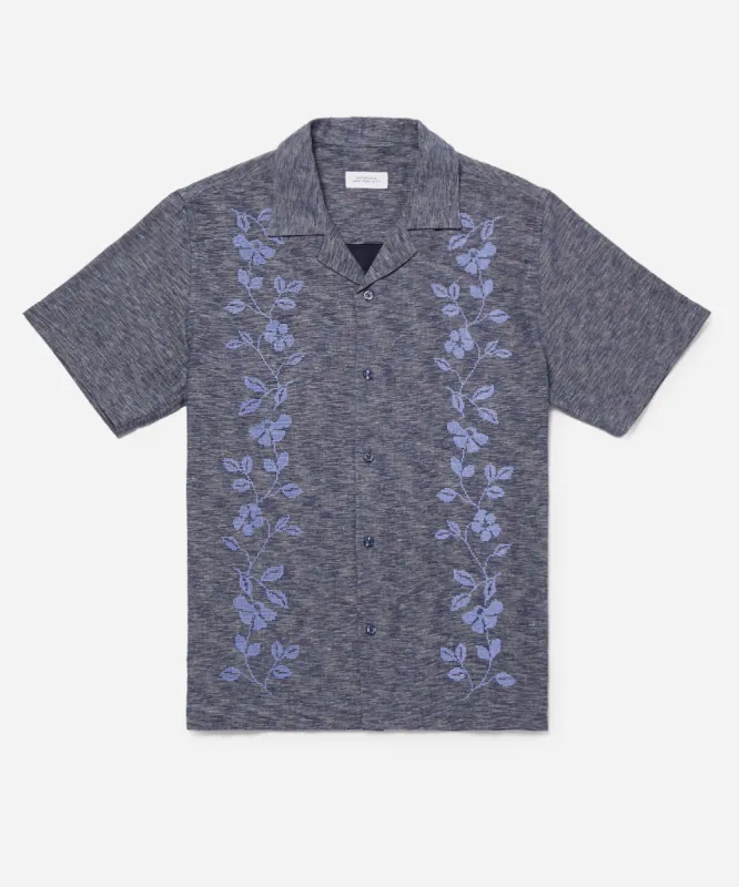 Canty Embroidered Linen Gauze SS Shirt sold by Saturdays New York City