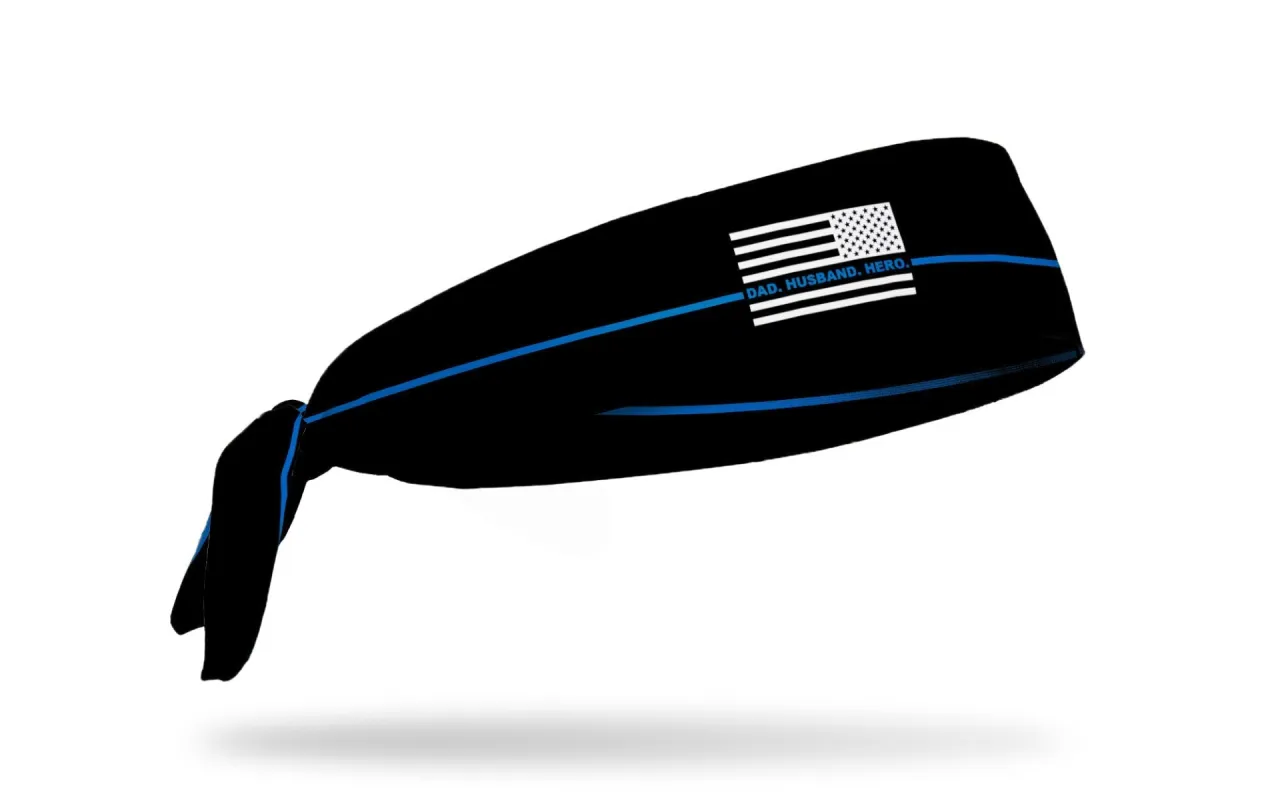 Thin Blue Line: Dad Hero Flex Tie Headband sold by JUNK Brands