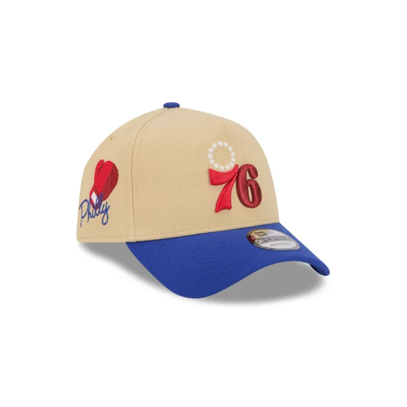 Philadelphia 76ers City Side Patch 9FORTY A-Frame Snapback Hat sold by New Era