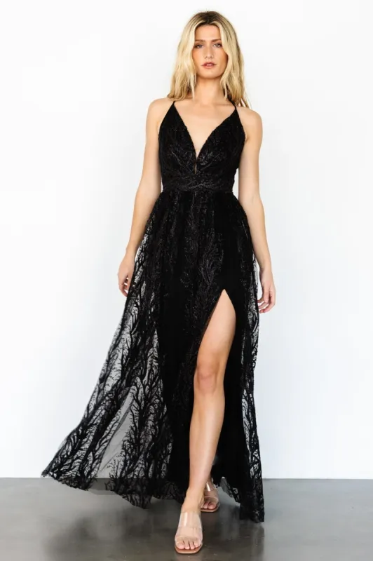 Zayla Shimmer Gown | Black sold by Baltic Born
