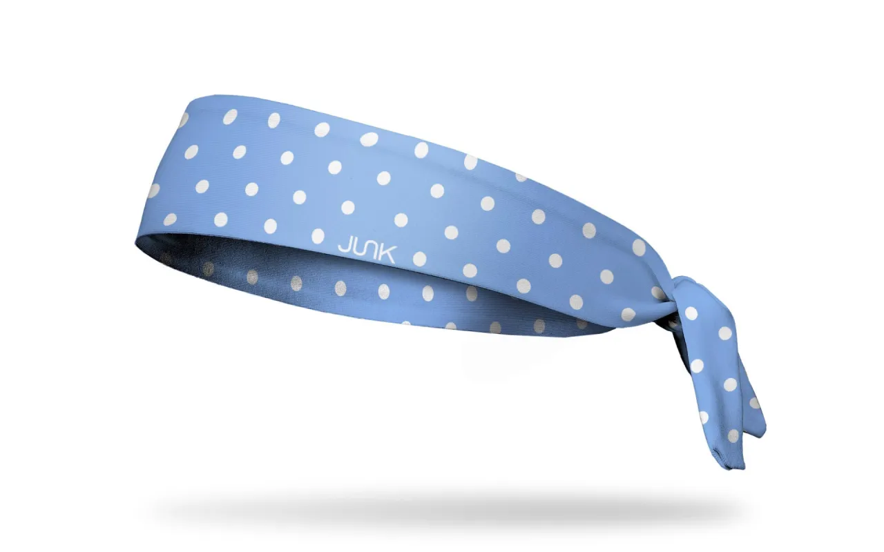 Blue Polka Dots Flex Tie Headband sold by JUNK Brands
