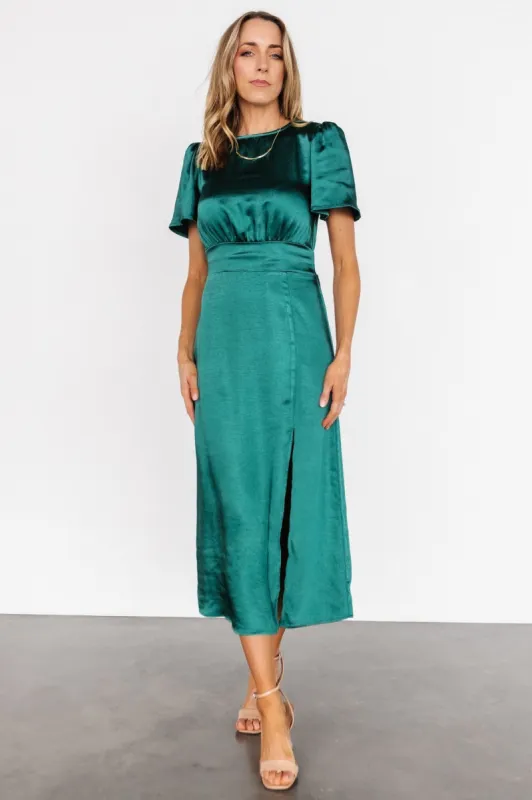 Allie Satin Dress | Emerald sold by Baltic Born