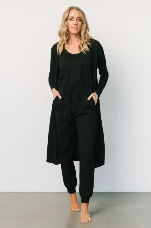Janae Jumpsuit + Cardigan Set | Black sold by Baltic Born