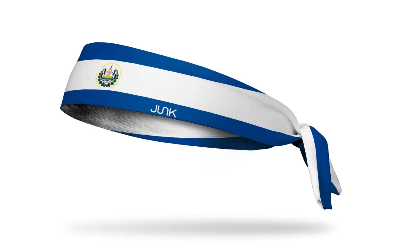El Salvador Flag Flex Tie Headband sold by JUNK Brands
