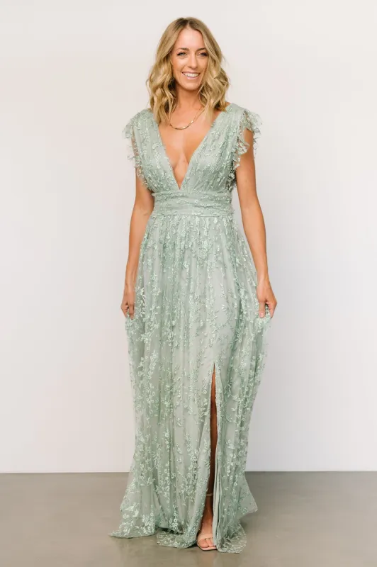 Arlene Shimmer Gown | Sage sold by Baltic Born