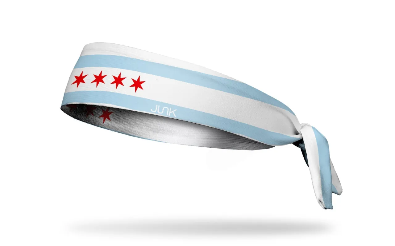 Chicago Flag Flex Tie Headband sold by JUNK Brands
