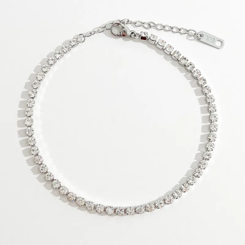Tennis Anklet Silver sold by Flaire & Co.