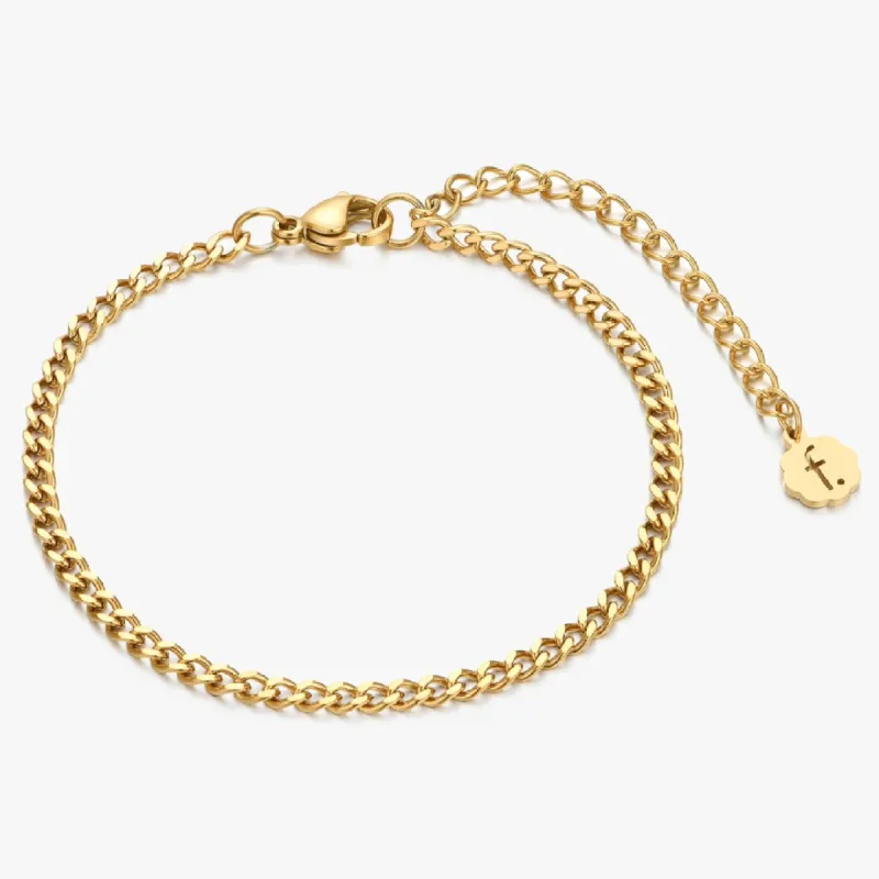 Thin Sasha Chain Anklet Gold sold by Flaire & Co.
