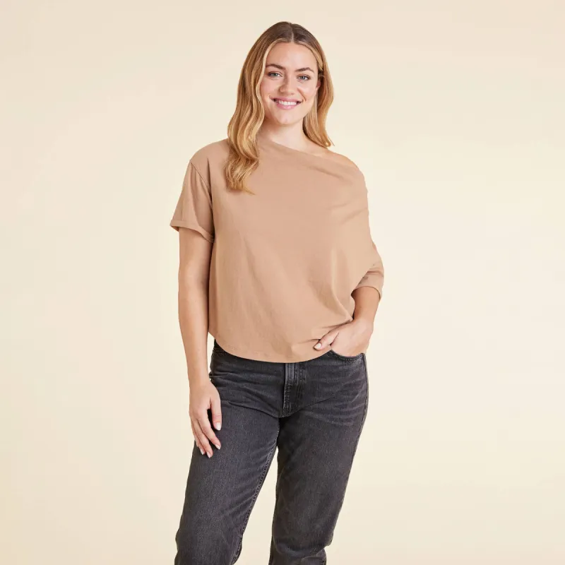 Vintage Cotton Off The Shoulder T-Shirt | Cinnamon sold by nuuds
