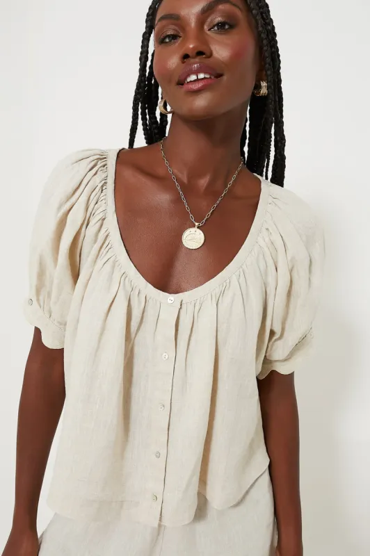 Natural Linen Tully Top sold by Tuckernuck